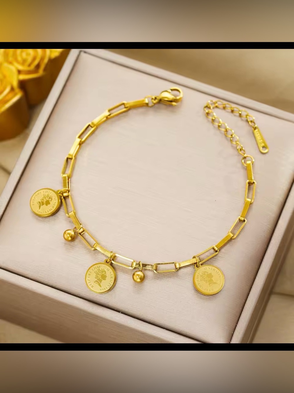 18k gold plated stainless steel bracelet